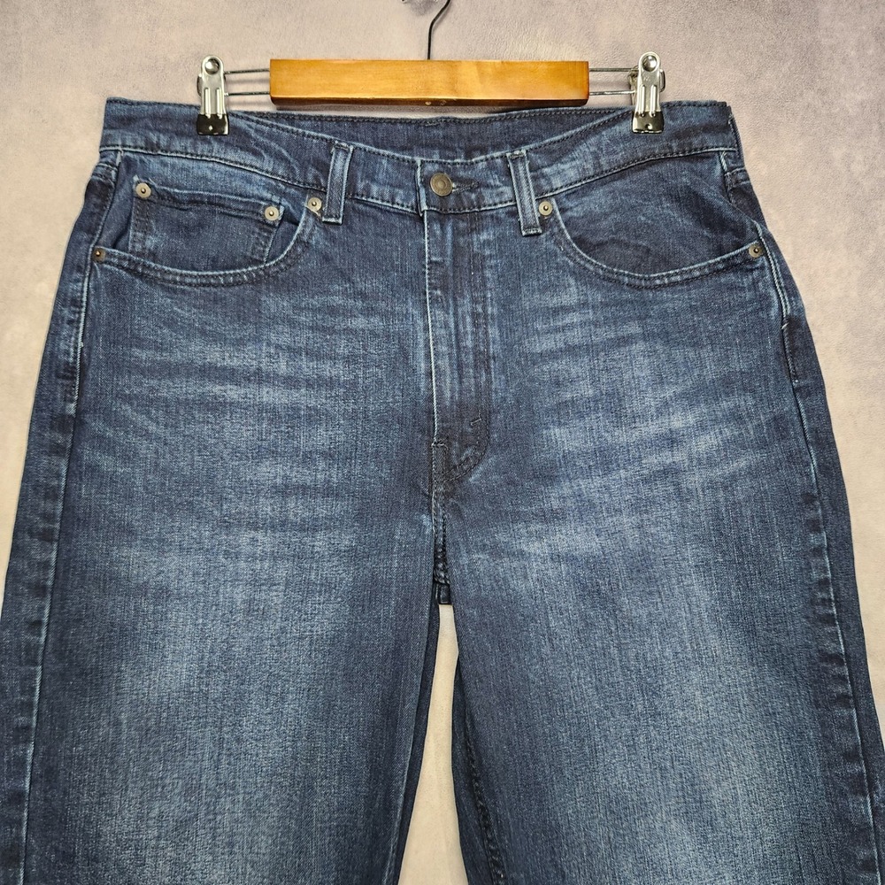 Levis 550 Relaxed Fit Tapered Leg Indigo Blue Jeans Mens 35x34 Stretch Blend - Picture 2 of 16